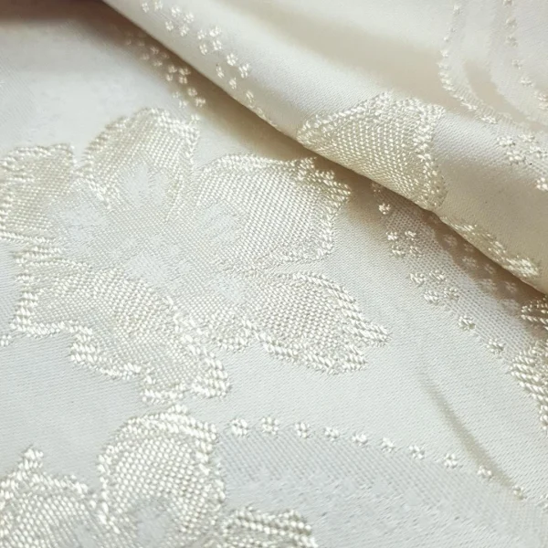 BROCADE  MTLC STRIPE FLORAL IVORY