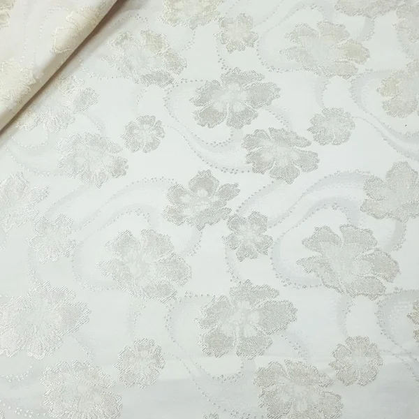 BROCADE  MTLC STRIPE FLORAL IVORY