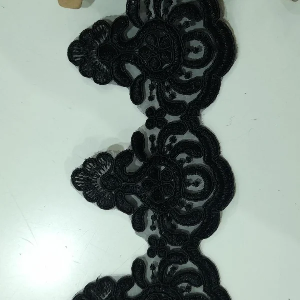 BRIDAL TRIM FLORAL(BL) BLACK