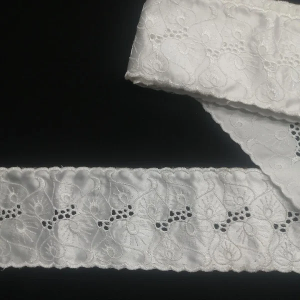 BRIDAL TRIM LASER CUT EMBROIDERED SATIN