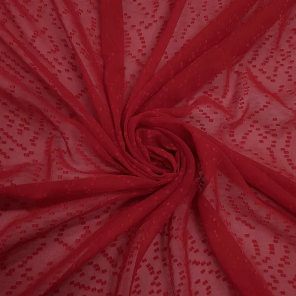 CHIFFON URAGIRI EMBELLISHED RED