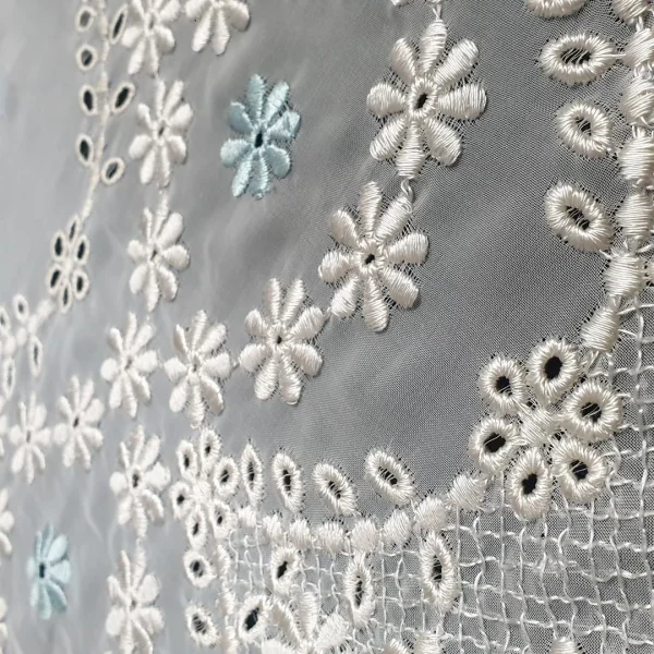 CHIFFON BORDER-CORD CREAM