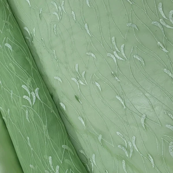 CHIFFON EMBROIDERY(1) AVOCADO