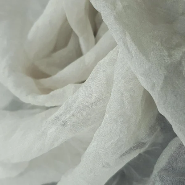 CHIFFON SILKY NAILED FOILED WHITE