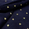 METALLIC CORDUROY STRETCH HEART NAVY and GOLD