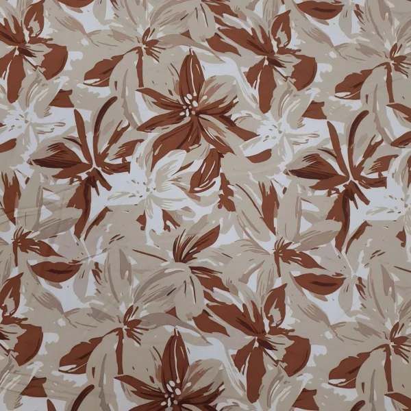 PRINTED CREPE AIR-FLOW  FLORAL BROWN BEIGE