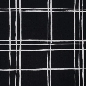 CREPE PRINTED BUBBLE CHECK BLACK