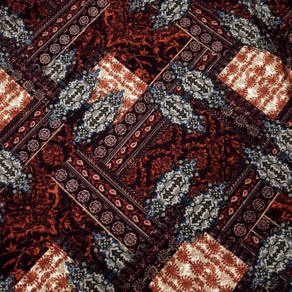 CREPE PRINTED BUBBLE PAISLEY BROWN