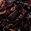 CREPE PRINTED BUBBLE PAISLEY BROWN