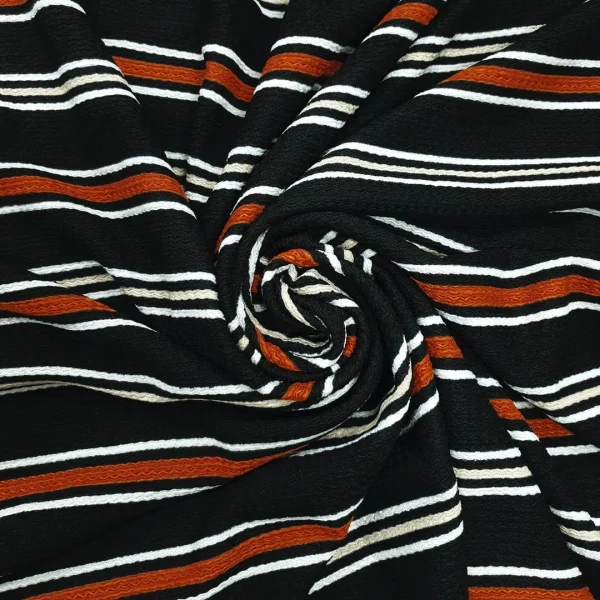 CREPE PRINTED BUBBLE STRIPE BLACK