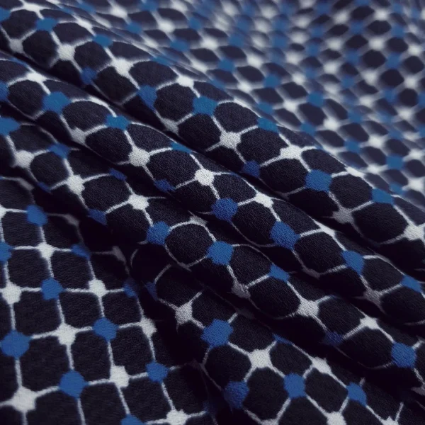 PRINTED CREPE CUBIC RIDLEY TIESCAPE NAVY