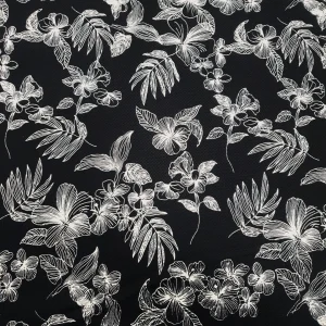 CREPE PRINTED MELANGE MULTI FLORAL BLACK