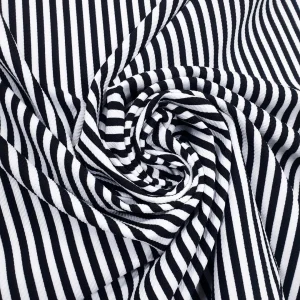 CREPE PRINTS MELANGE STRIPE WHITE n BLACK