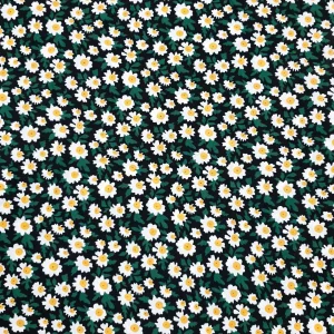 PRINTED PEACH CREPE  DAISY BLACK