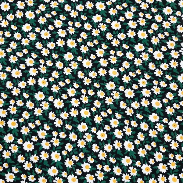 PRINTED PEACH CREPE  DAISY BLACK