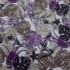 COTTON VOILE PRINTED TROPICAL WHITE PURPLE