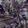 COTTON VOILE PRINTED TROPICAL WHITE PURPLE