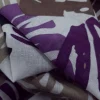 COTTON VOILE PRINTED TROPICAL WHITE PURPLE