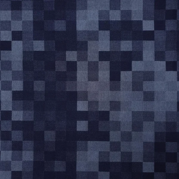 DENIM YARN DYED CHECKERED BOARD NAVY
