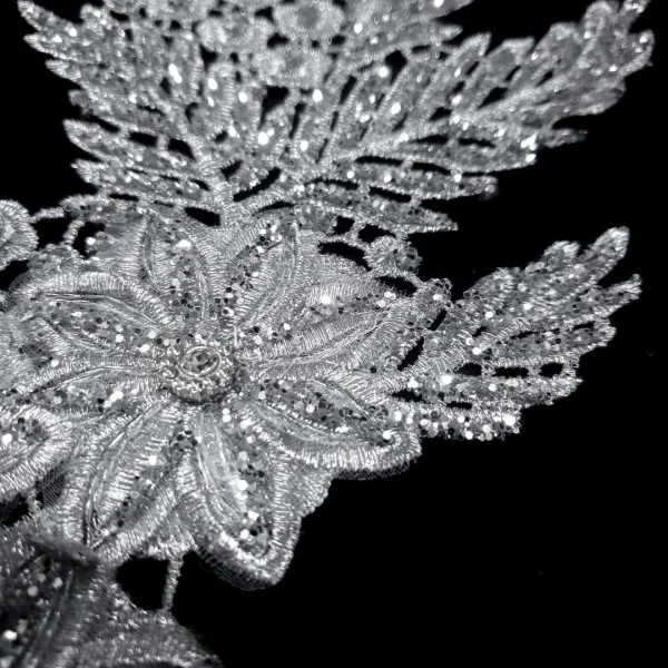 FANCY LACE MOTIFF PATCHES SILVER