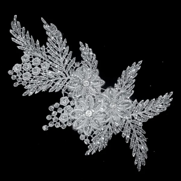 FANCY LACE MOTIFF PATCHES SILVER