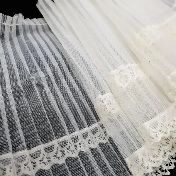 FANCY LACE GATHERED DOUBLE LACE BORDERCREAM