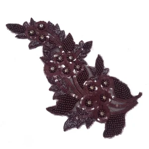 BEADED FANCY PATCH MAROON