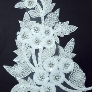 BEADED FANCY PATCH WHITE