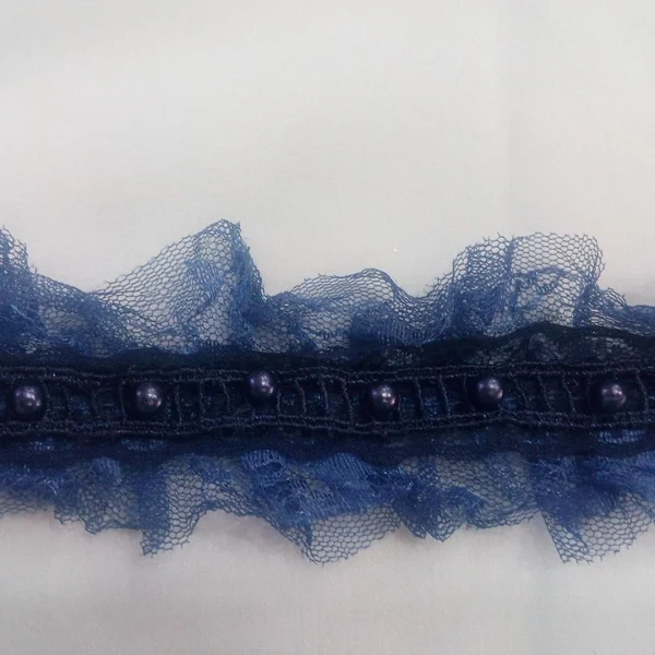 LACE RUFFLED BEADED-NAVY