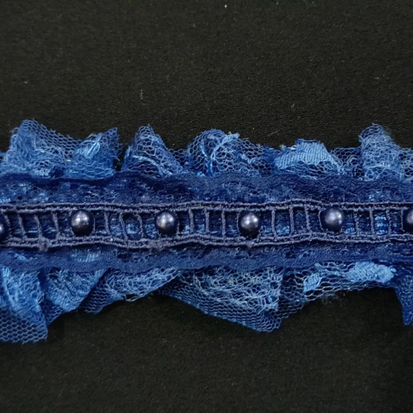LACE RUFFLED BEADED-NAVY