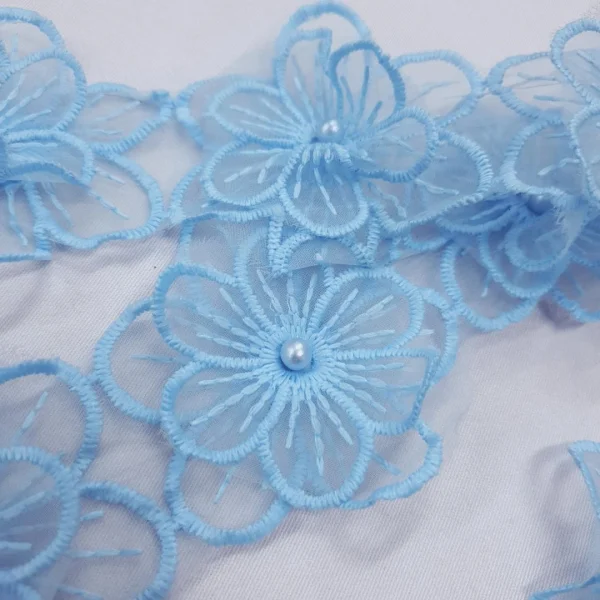 EMBORIDERED FLORAL 3D WITH BEADS POWDER