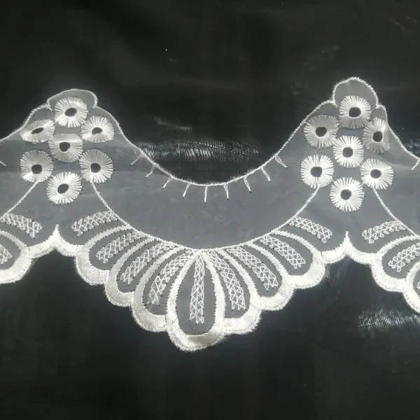 LASER CUT ORGANZA TRIM WITH EMBR (6CM)WIDE
