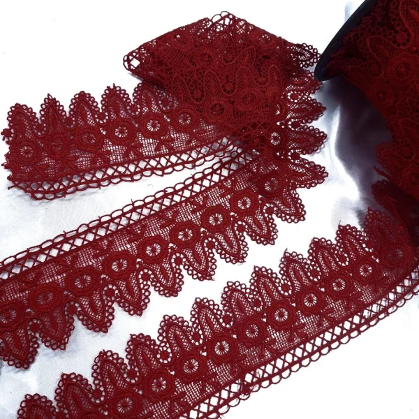 GUIPPOIRE LACE FRINGE RED(G48)