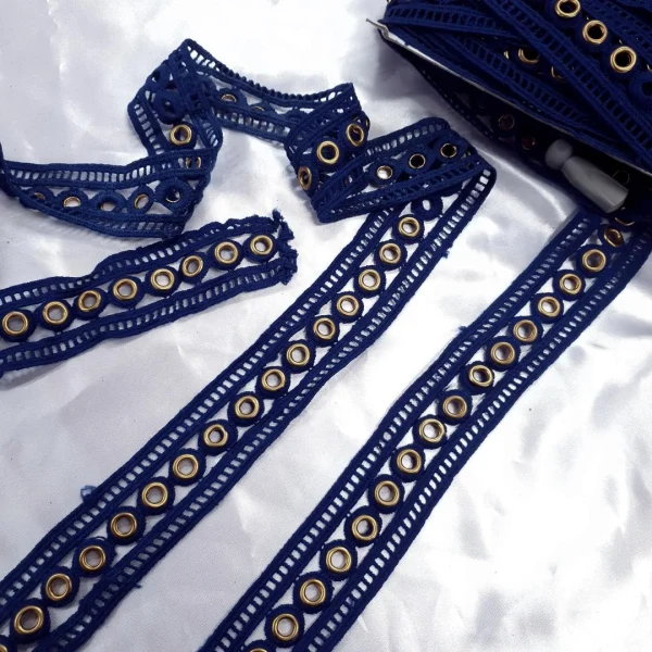 GUIP LACE  EYE-LET NAVY