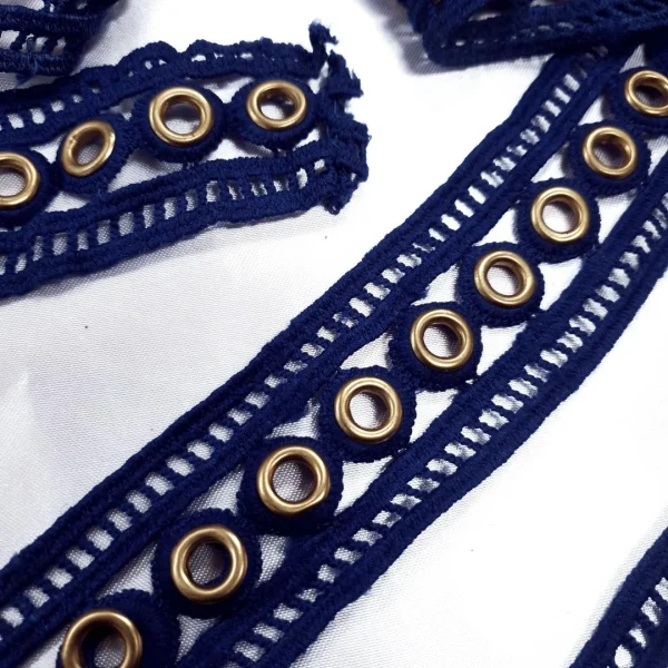 GUIP LACE  EYE-LET NAVY