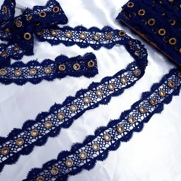 GUIP LACE  EYE-LET DIAMNT NAVY