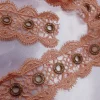 GUIP LACE  EYE-LET DIAMNT PEACH