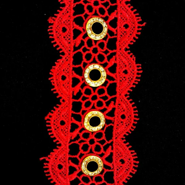 G76-RED.webp GUIP LACE EYE-LET DIAMNT RED