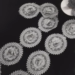 GUIPPOIRE LACE- MTLC 3D-FLO SILVER