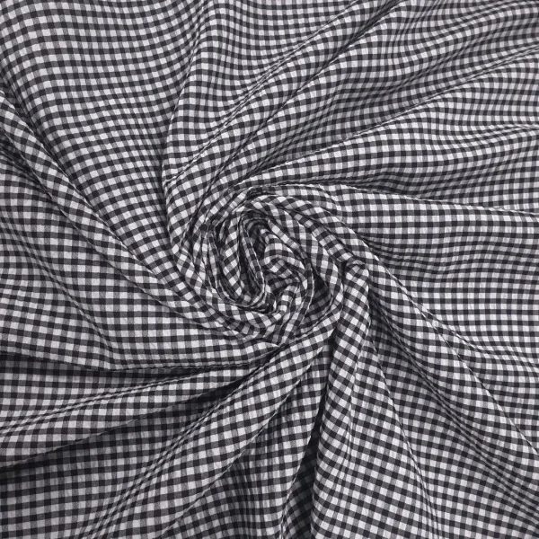 GINHAM SEERSUCKER BLACK n WHITE