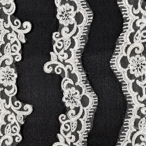 GUIPURE LACE WHITE WITH BEADS