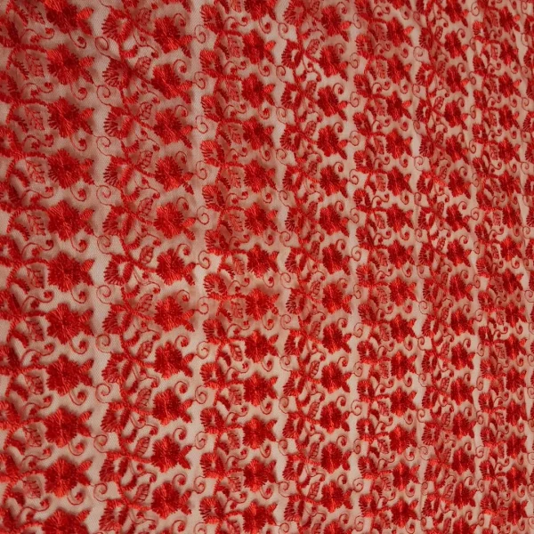 INDONESIAN LACE SMALL FLORAL RED