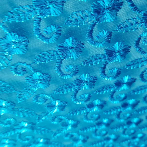 INDONESIAN LACE SMALL FLORAL TURQ 2