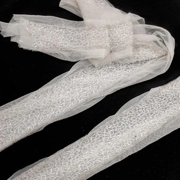RICE BEADS ON MESH TAPE IVORY