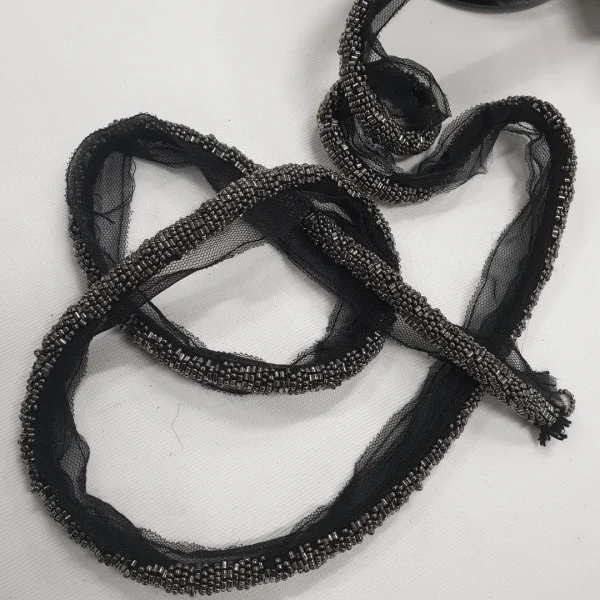 YASMIN DELICATE BEADING ON TAPE MESH BLACK