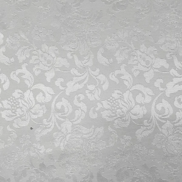 JACQUARD EMBOSSED  WHITE (135cm) FLORAL EMBOSSING