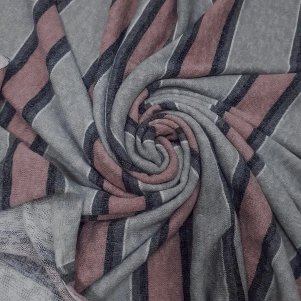JERSEY KNIT STRIPE PINK n GREY
