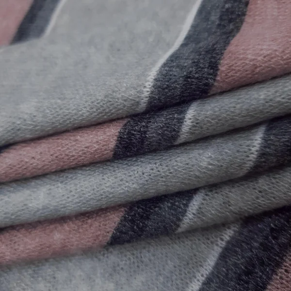 JERSEY KNIT STRIPE PINK n GREY