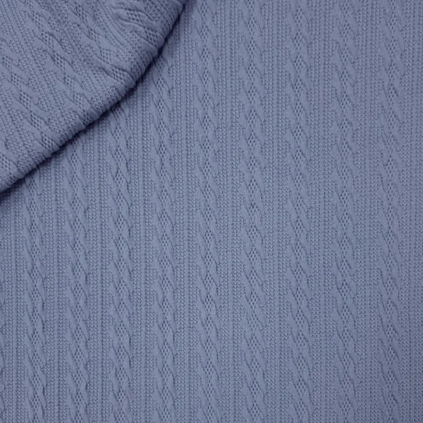 KNIT CABLE JAQUARD BLUE