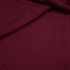 KNIT CABLE JAQUARD BURGANDY